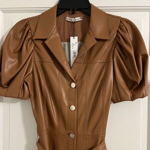 Alice + Olivia vegan leather mini dress